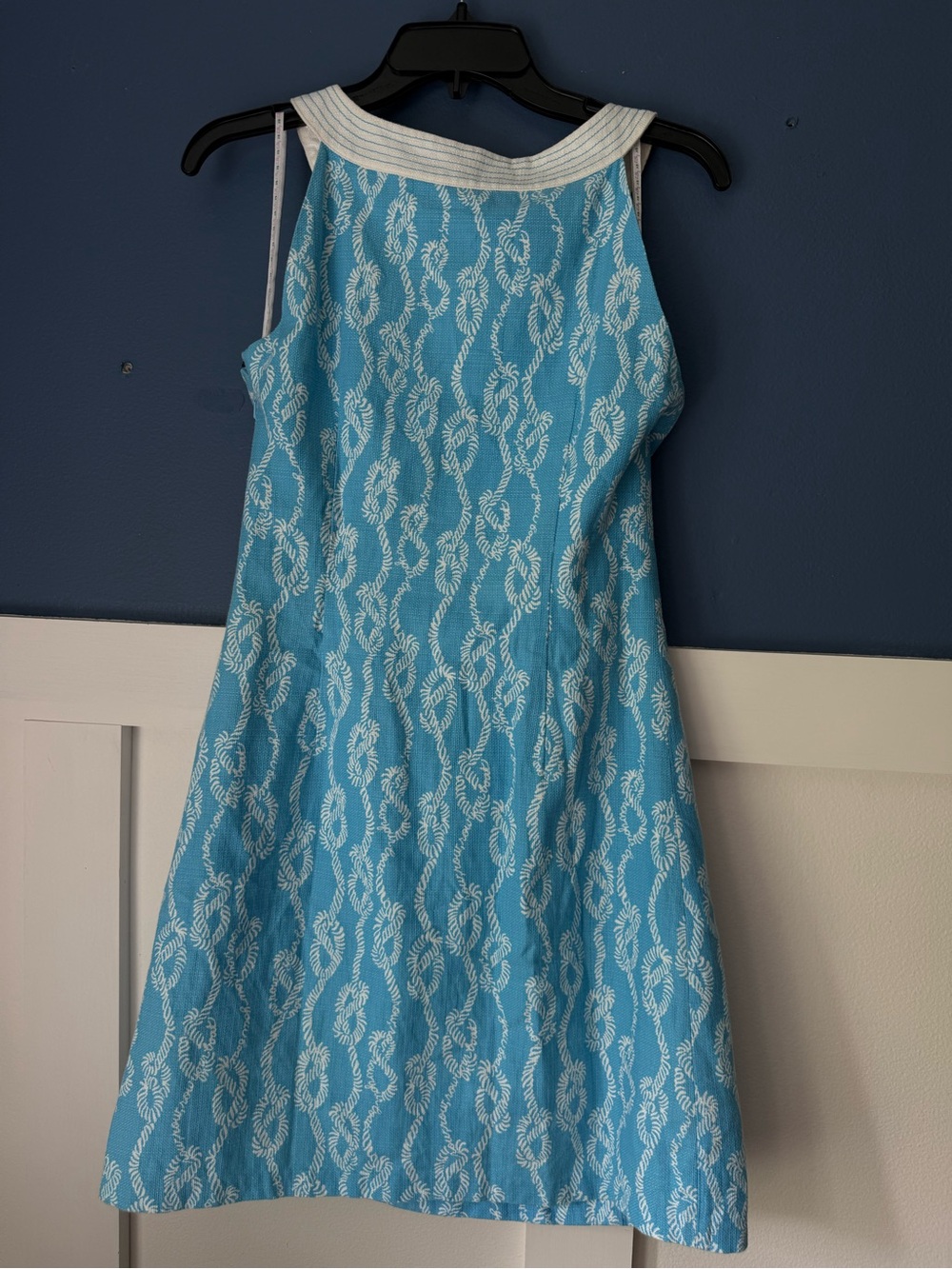 Lilly Pulitzer Row Your Boat Blue and White Rope Print Sleeveless Shift Dress - Picture 6 of 14